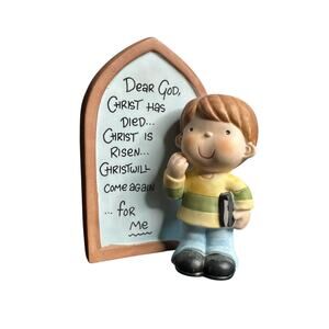 Dear God Kids Boy with a Book Figurine 1983